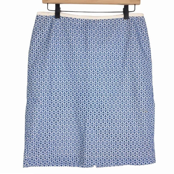 TALBOTS Skirt Pencil Embroidered Eyelet Lace Overlay Feminine Petite Size 8P - Picture 1 of 10